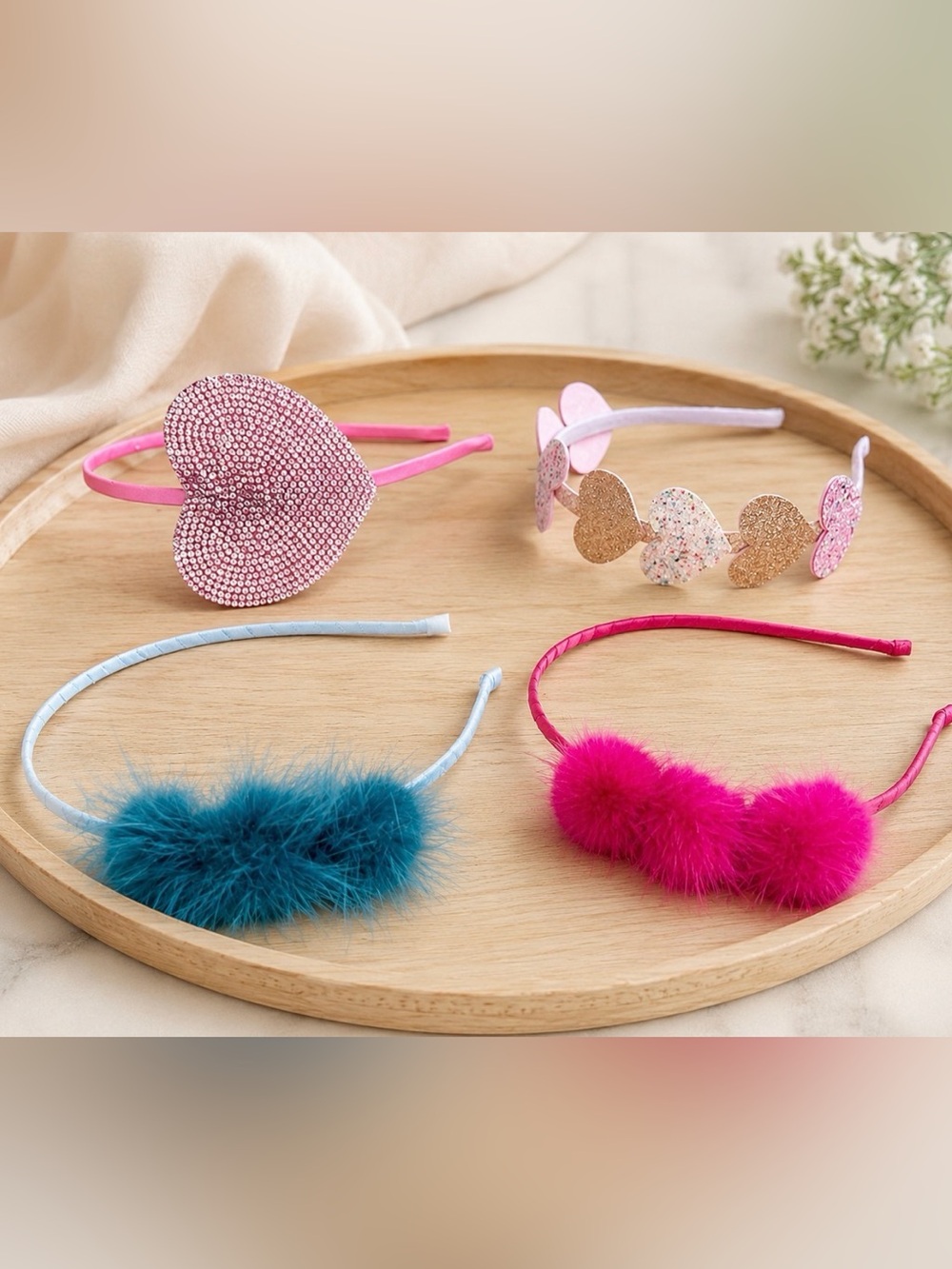 Set of 4 adorable headbands. Luxe brands / materials